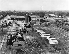 Railroad Yard And Roundhouse