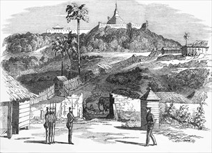 The Temporary Stockade At Martaban Burma, Burmese War.