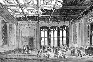 The gothic dining room destroyed by fire at Windsor Castle.