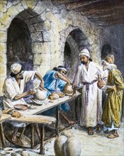 Jeremiah And The Potter Using A Potters Wheel.
