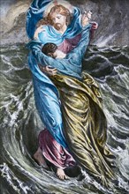 Jesus Walking On water, Peter Crying Save me Lord.