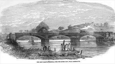 New Iron Railway Bridge Over River Taw, Near Barnstaple.
