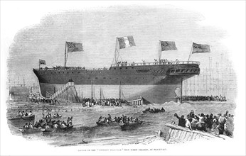 Launch Of The Vittorio Emanuele Iron Screw Steamer At Blackwall.