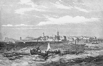 Harwich Harbour With Lighthouse, cathedral And Houses.