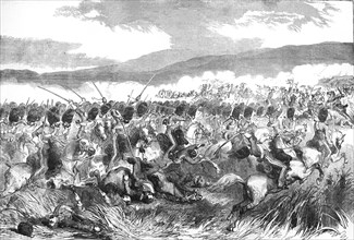 The action and fighting at Balaclava, charge of the Scots greys.