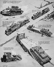German tank transporters and German tank movement.