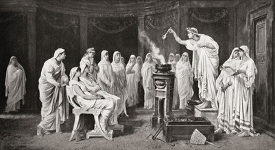 The school of Vestals or Vestal Virgins, priestesses of Vesta, goddess of the hearth in ancient Rome.