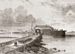 The Pigeon House Fort, Dublin Bay, Dublin, Ireland in the 19th century.