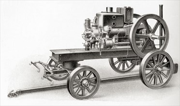 A motor locomotive powered by a crude oil engine, a steam engine that uses oil as its fuel.
