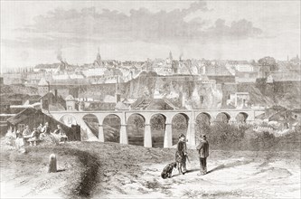 A general view of Luxembourg in the 19th century.