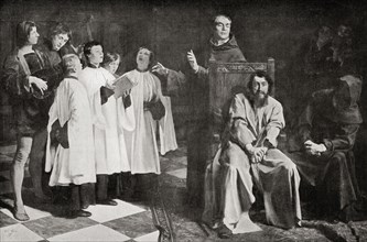 Hugo van der Goes cured of his madness by the Superior of the Rouge-Cloetre Abbey.