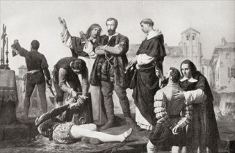 The execution of the Comuneros of Castile, Spain in 1521.