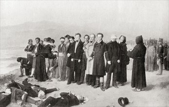 The execution of Jose Maria de Torrijos y Uriarte and his companions in Malaga.