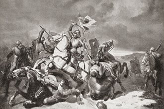 Albert III in a battle against the Nurembergers during The First Margrave War.