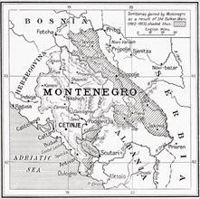 Map of Montenegro at the outbreak of WWI.