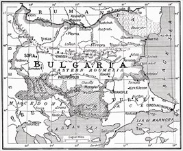 Map of Bulgaria at the outbreak of WWI.
