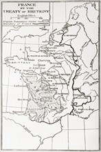 Map of France by the Treaty of Bretigny.