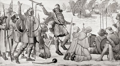 The opposing of the landing of the Danes under Turgesius on the shores of the Liffey.