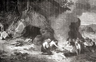 A funeral meal during the stone age.