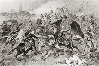 The defeat of Tantya Tope by the British at Cawnpore, India during the Indian Rebellion of 1857.