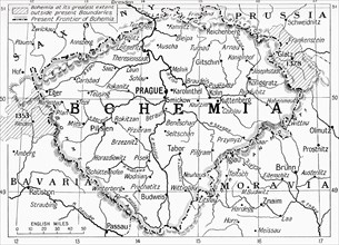 Map of Bohemia at the outbreak of WWI.