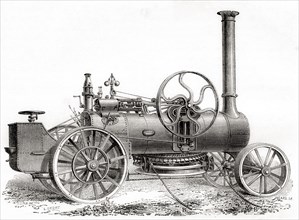 A 19th century John Fowler steam driven ploughing or traction engine.