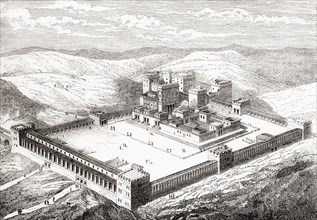 Artist's impression of the restored Second Temple which replaced Solomon's Temple, Jerusalem.