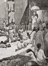 Ashur-nasir-pal II with his prisoners of war.