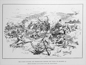 The Dublin Fusiliers and Inniskillings crossing the Tugela on December 15th.
