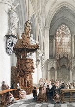 Pulpit in St Gudule's church, Brussels.