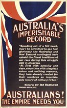 Australia's Imperishable Record.
