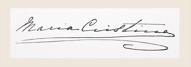 Signature of Maria Christina Henriette Desideria Felicitas Raineria of Austria.