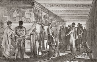 Phidias showing the frieze of the Parthenon to his friends.