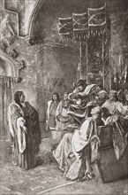 Joan Fiveller demanding from King Ferdinand the right of payment of the state tax for the meat that the buyers of his court acquired in the city.