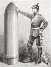A projectile from an A 52 foot Krupp cannon.