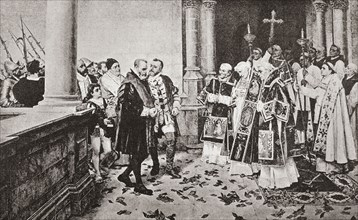 Charles V arrives at the monastery of Yuste.