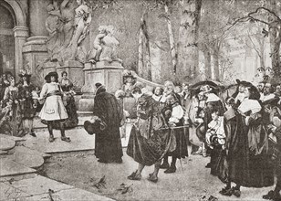 Reception of the French Calvinist Protestant refugees by the Great Elector in Potsdam Castle.