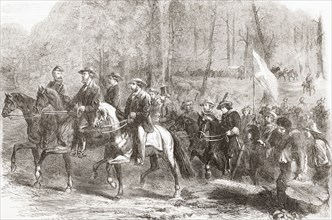 The flight of president Jefferson Davis and his ministers over the Georgia Ridge.