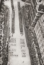 The coronation procession of King George VI and Queen Elizabeth.