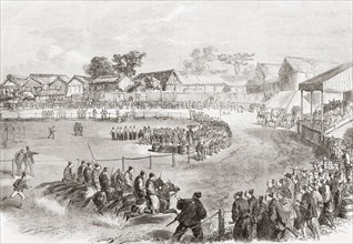 The annual spring horse-race meeting at Yokahama.