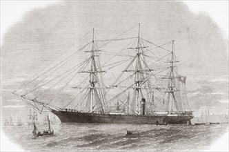 The surrender of the CSS Shenandoah on the River Mersey.