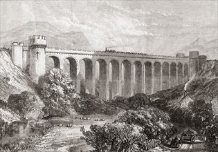 The Knucklas Viaduct on the Heart of Wales Railway Line.