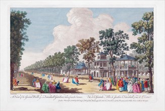 A View of the Grand Walk in Vauxhall Gardens taken from the Entrance.