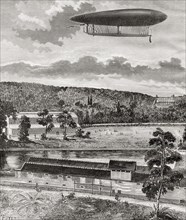 Renard and Krebs' electric powered dirigible airship.