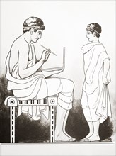 Schoolboy in ancient Greece.