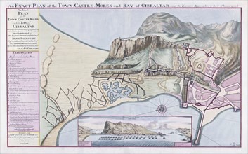 An Exact Plan of the Town Castle Moles and Bay of Gibraltar during the Twelfth Siege of Gibraltar.