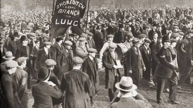 Crowds demonstrating against the Means Test in 1932.