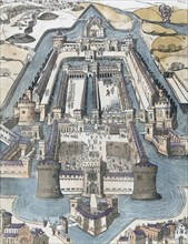 Elevated view of the Sforza castle.