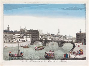 View of the Ponte Santa Trinita Across the Arno River.
