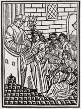 A teacher and his pupils in the 16th century.
